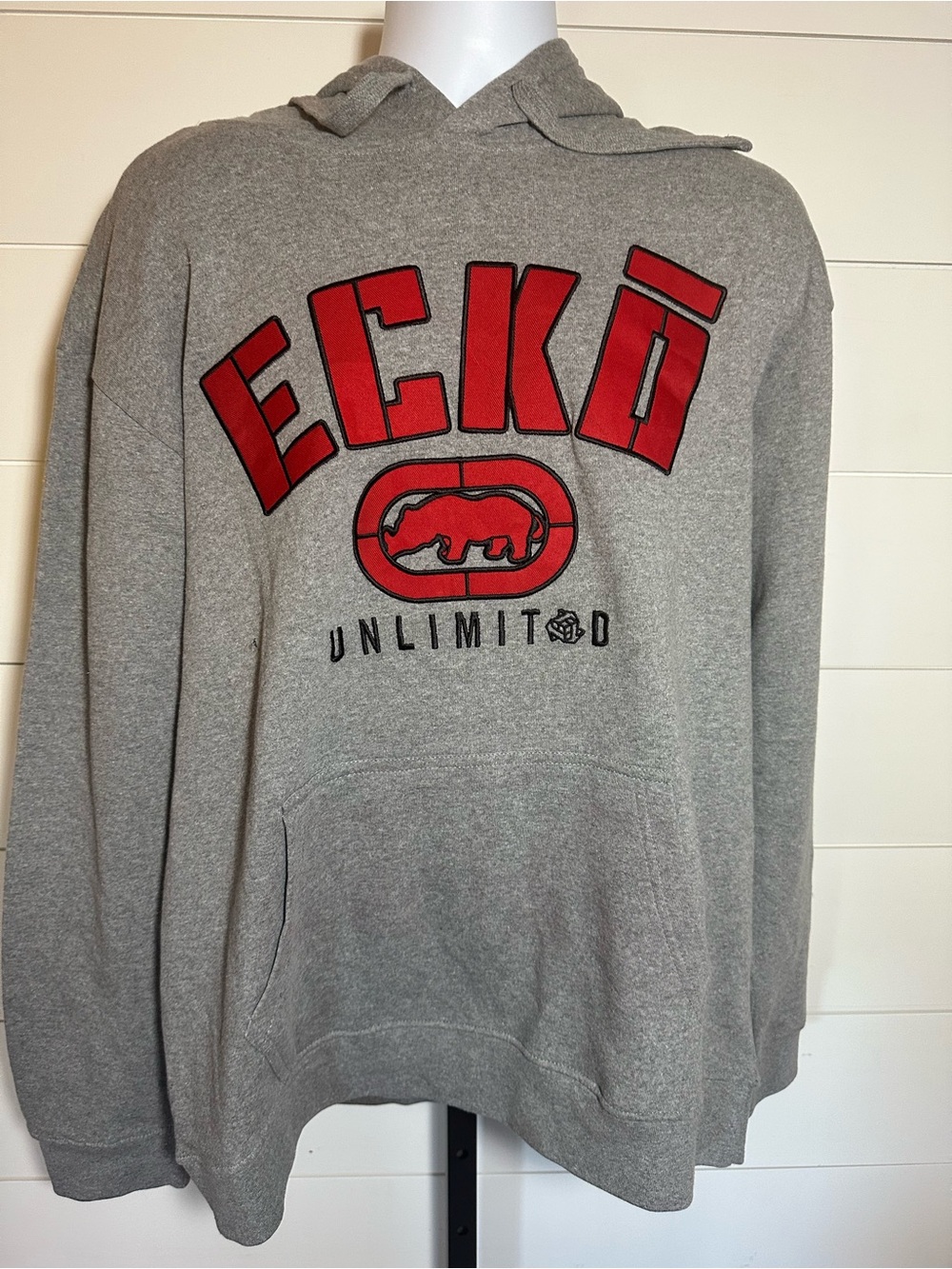 Ecko Unlimited Gray Hoodie with Red Logo